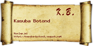 Kasuba Botond névjegykártya